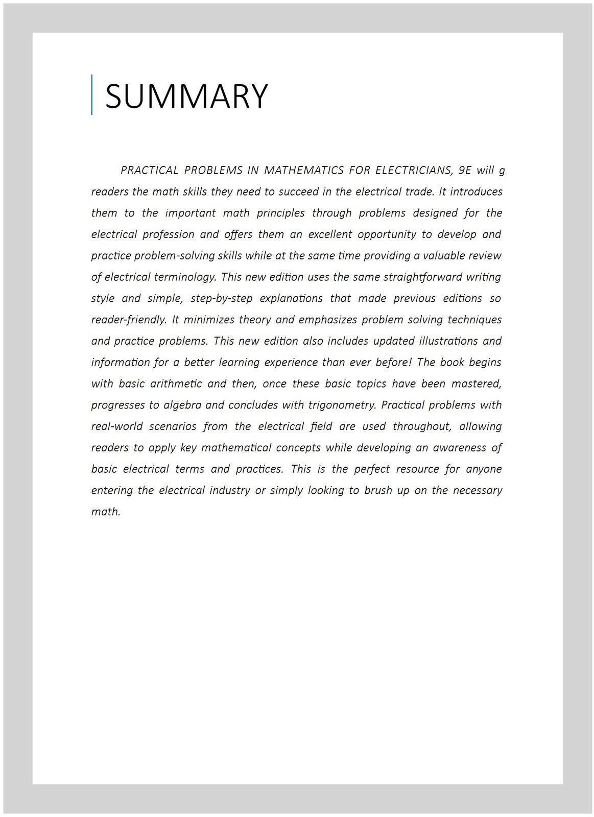 Practical Problems in Mathematics for Electricians, Paperback by Herman, Step…