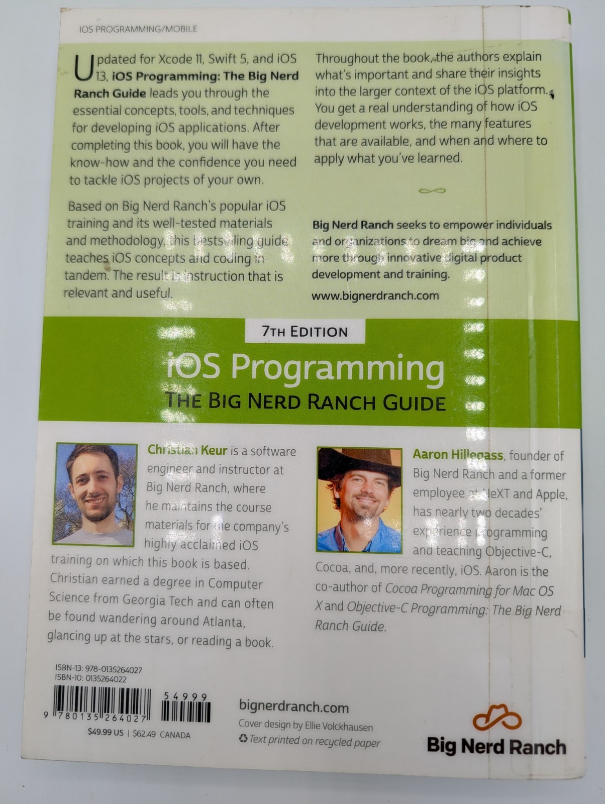 iOS Programming: The Big Nerd Ranch Guide (7th Edition) – Paperback – GOOD