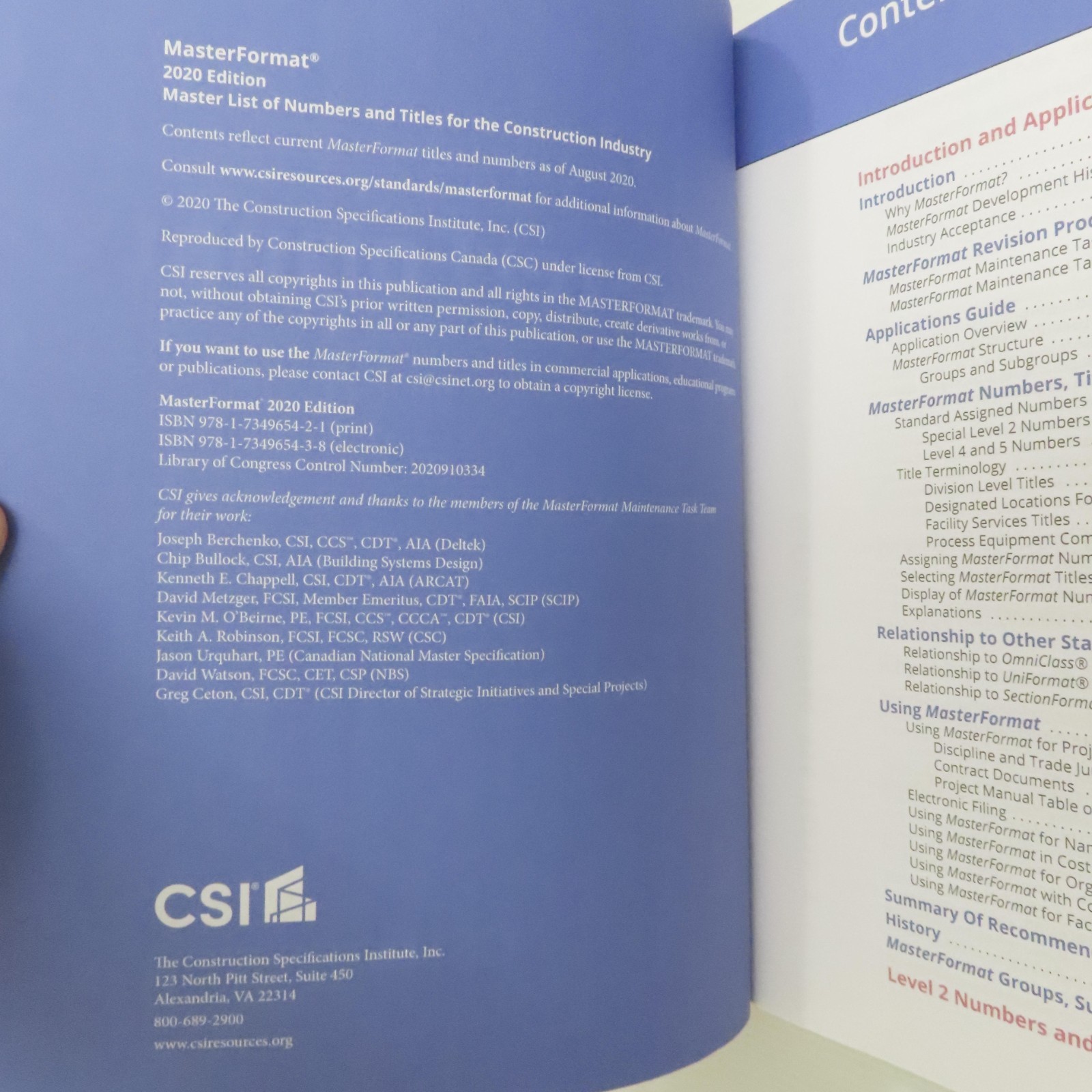 MasterFormat 2020 Edition Master List Numbers & Titles for Construction Industry