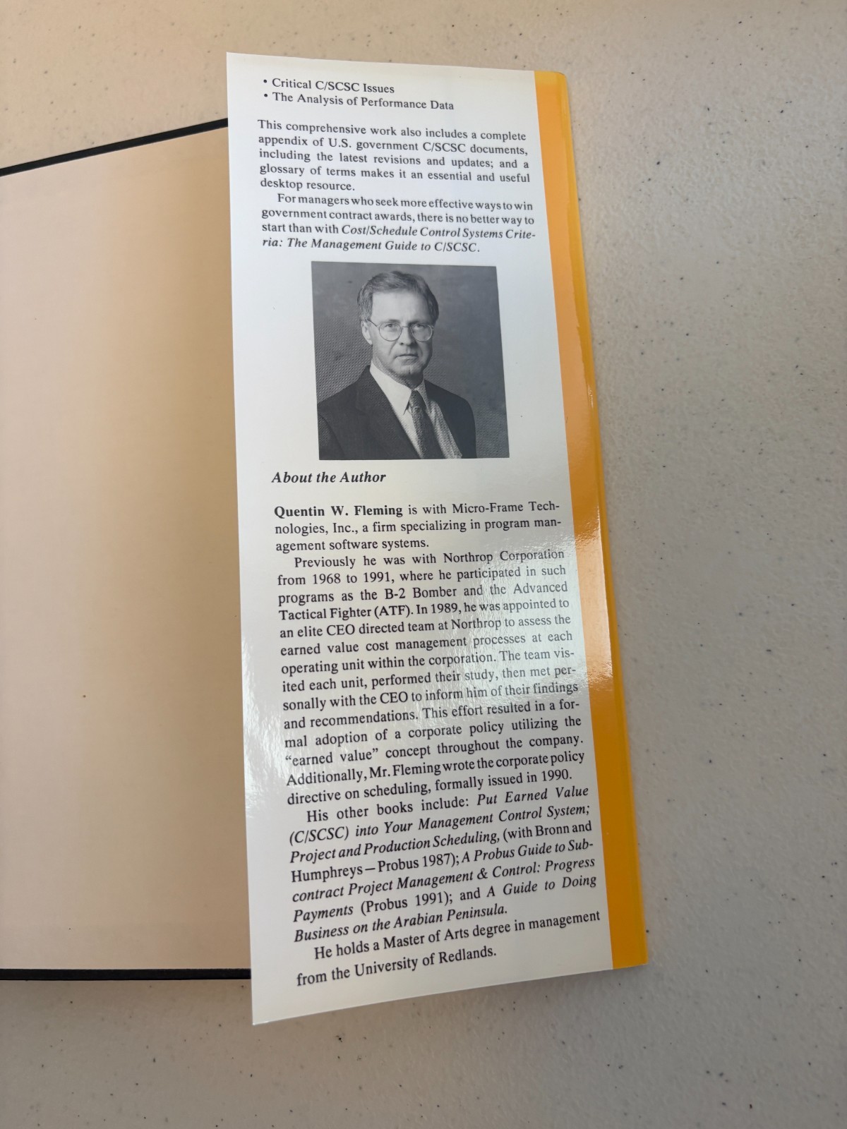 Cost/Schedule Control Systems Criteria C/SCSC Revised Edition Quentin W. Fleming