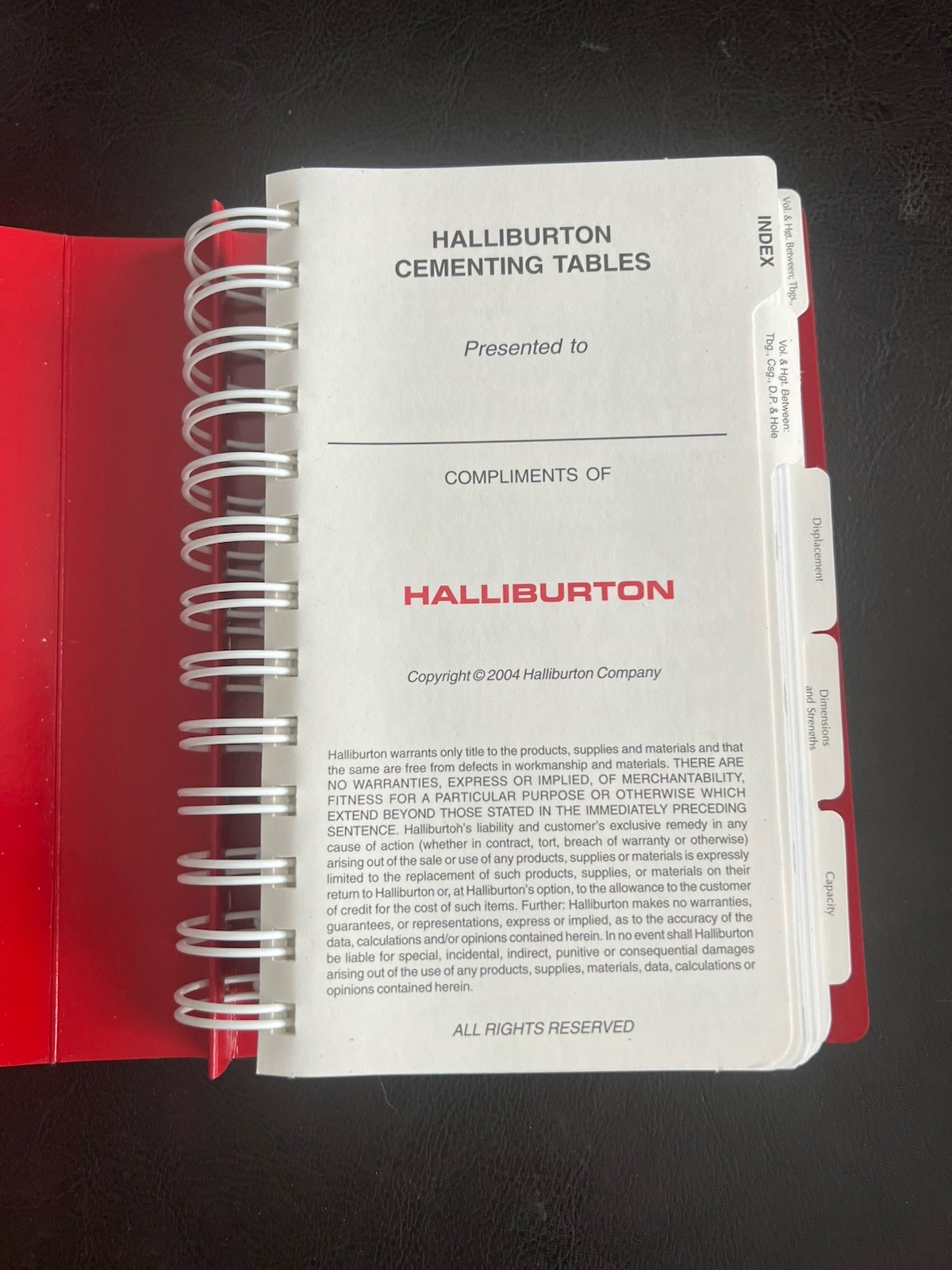 Halliburton RedBook Cementing Tables Engineering 2004