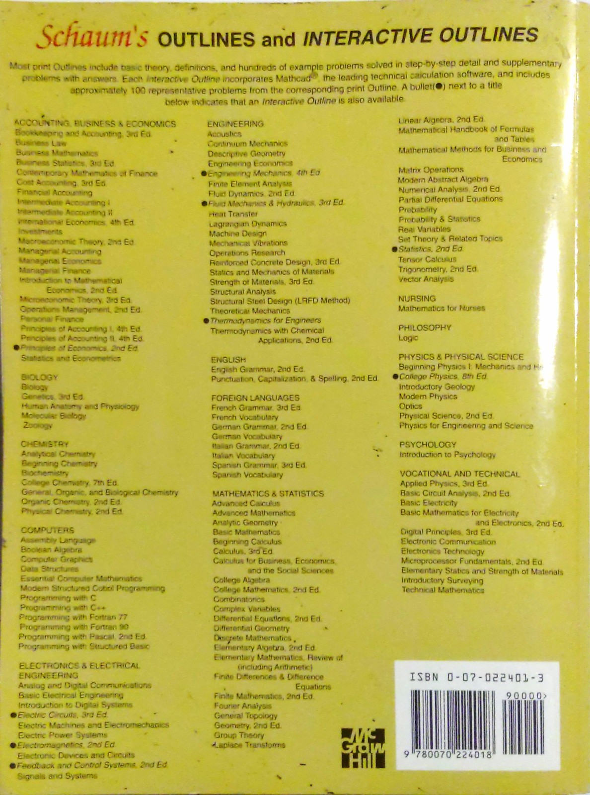 Schaum’s Outline of Biology Fifth Edition Fried George H.,Hademenos George J PB