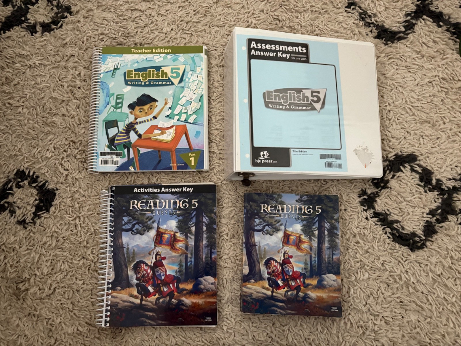 Bob Jones University English Reading 5 Curriculum, Like NEW, Third Edition