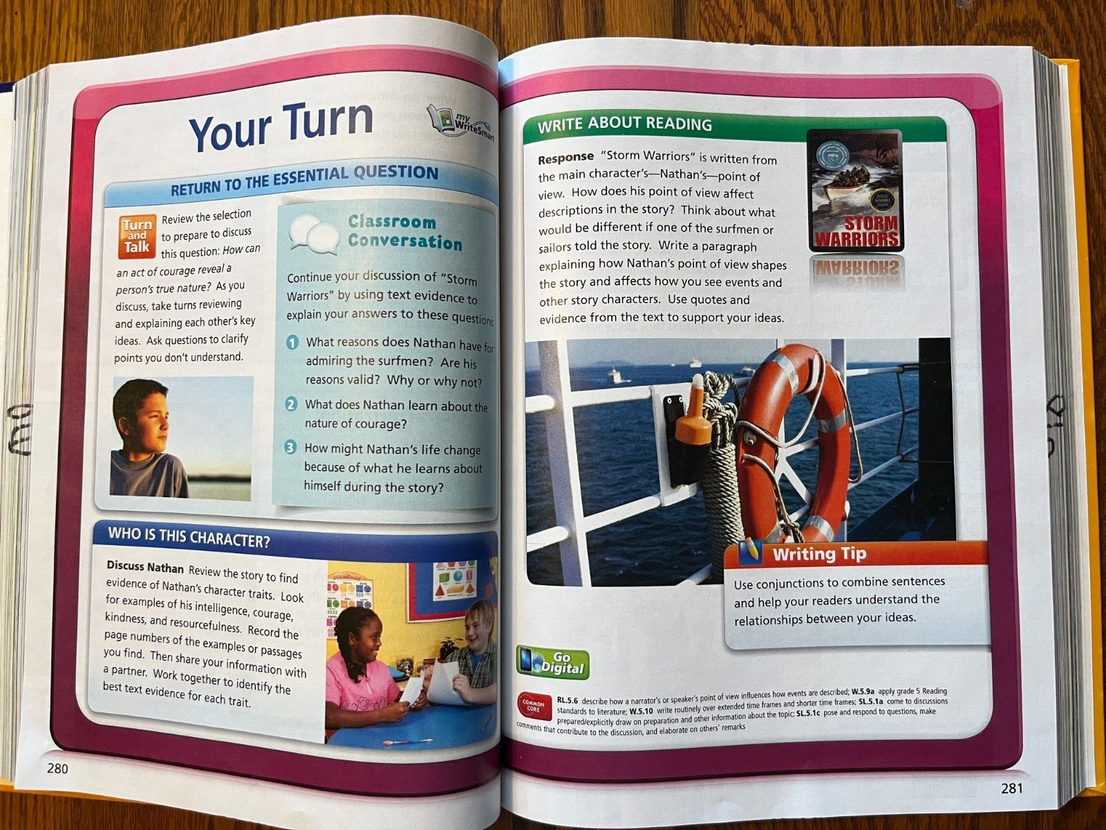 JOURNEYS 5th Grade 5 GOOD Student Book Reading Reader Textbook HMH 2014 FreeSh