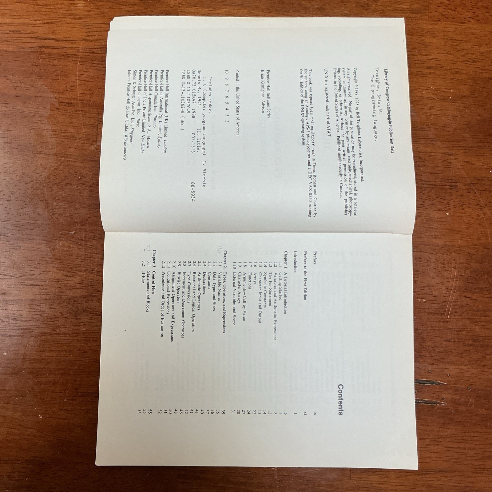 The C Programming Language by Kernighan & Ritchie 1988)
