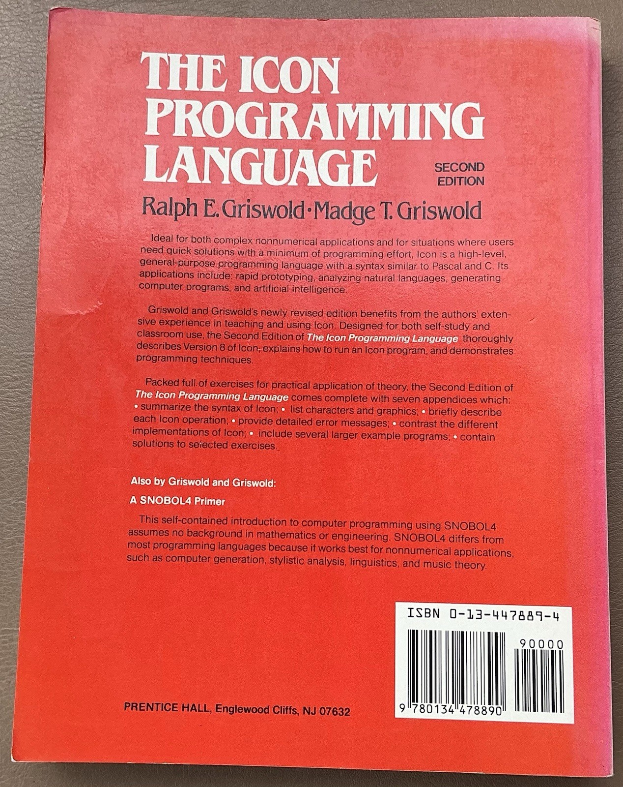 Prentice Hall Software Ser.: Icon Programming Language by Ralph E. Griswold…