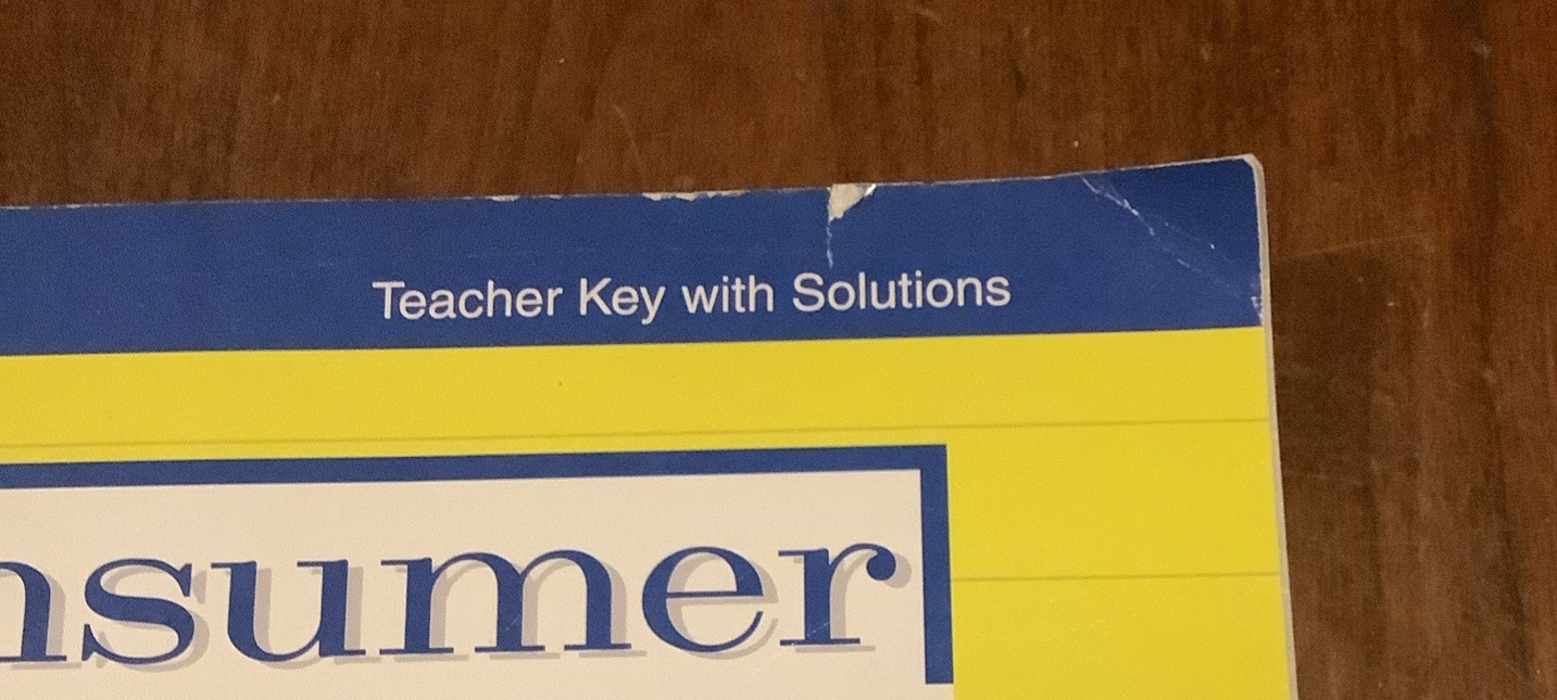 Abeka Consumer Math Second Edition Text Key,Solution Key,test/quiz ,Solution Key