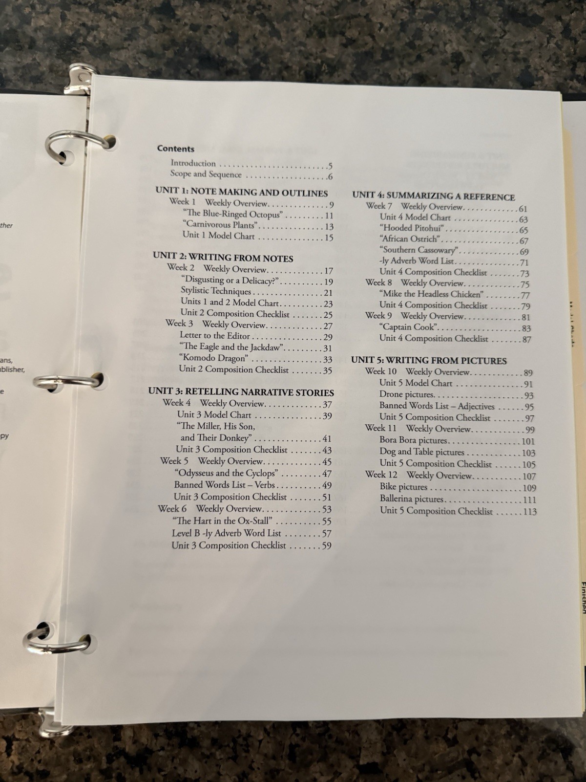IEW Structure & Style for Students: Year 1 Level B Student Packet Binder SSS 1B