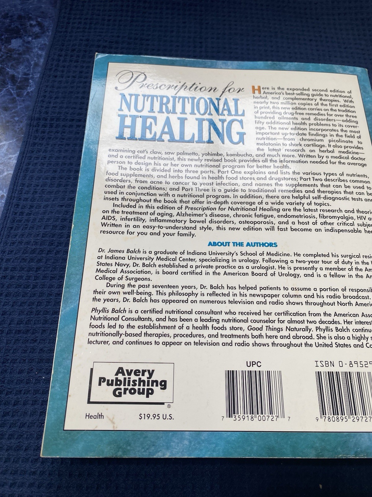 Prescription For Nutritional Healing Second Edition Book By J&P Balch A-Z Refer.