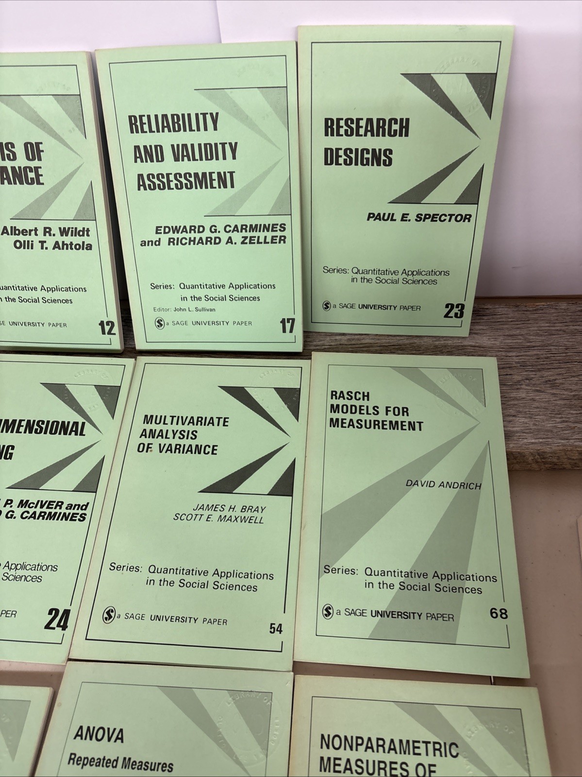 Sage University Book Lot of 9 Quantitative Applications In The Social Sciences