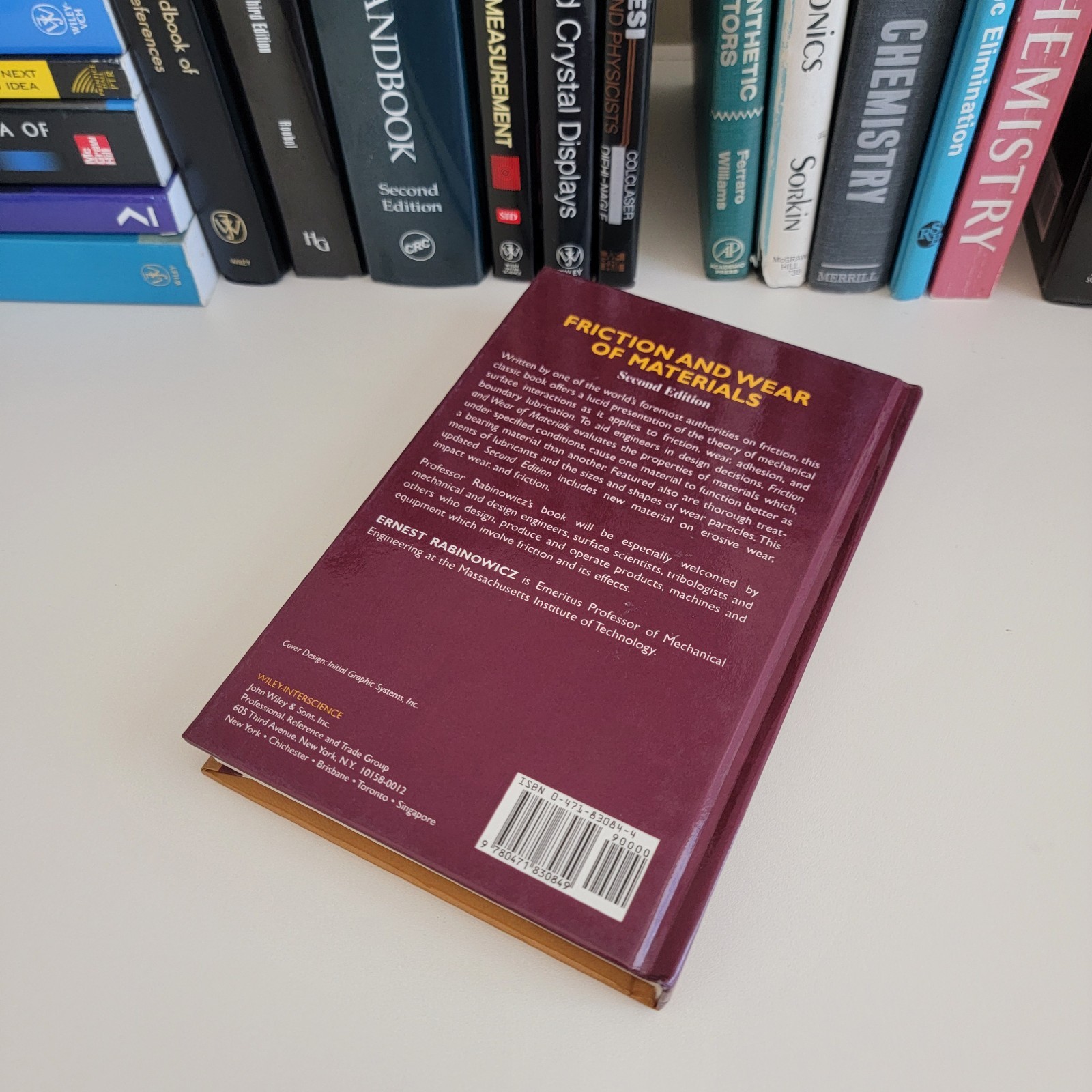FRICTION AND WEAR OF MATERIALS by Ernest Rabinowicz (Hardback)