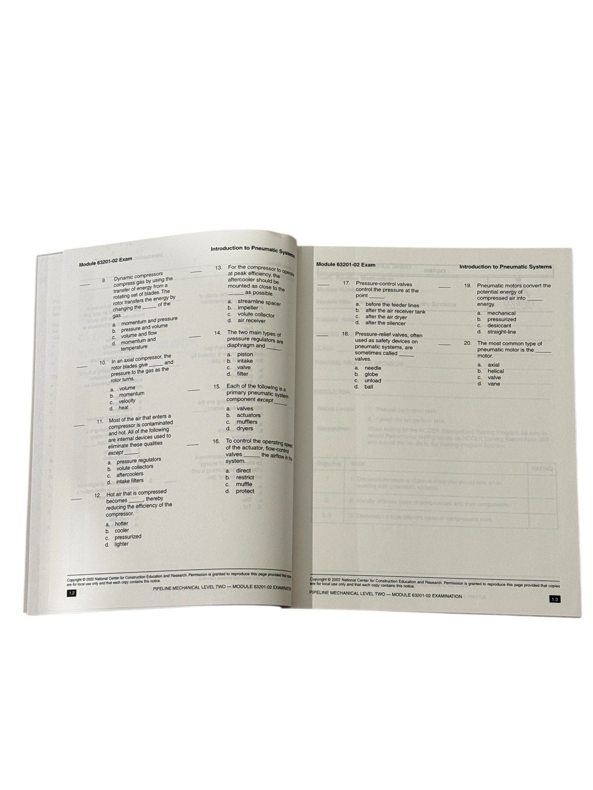 NCCER Contren Pipeline Mechanical (LEVEL TWO) Test Booklet (Brand New)