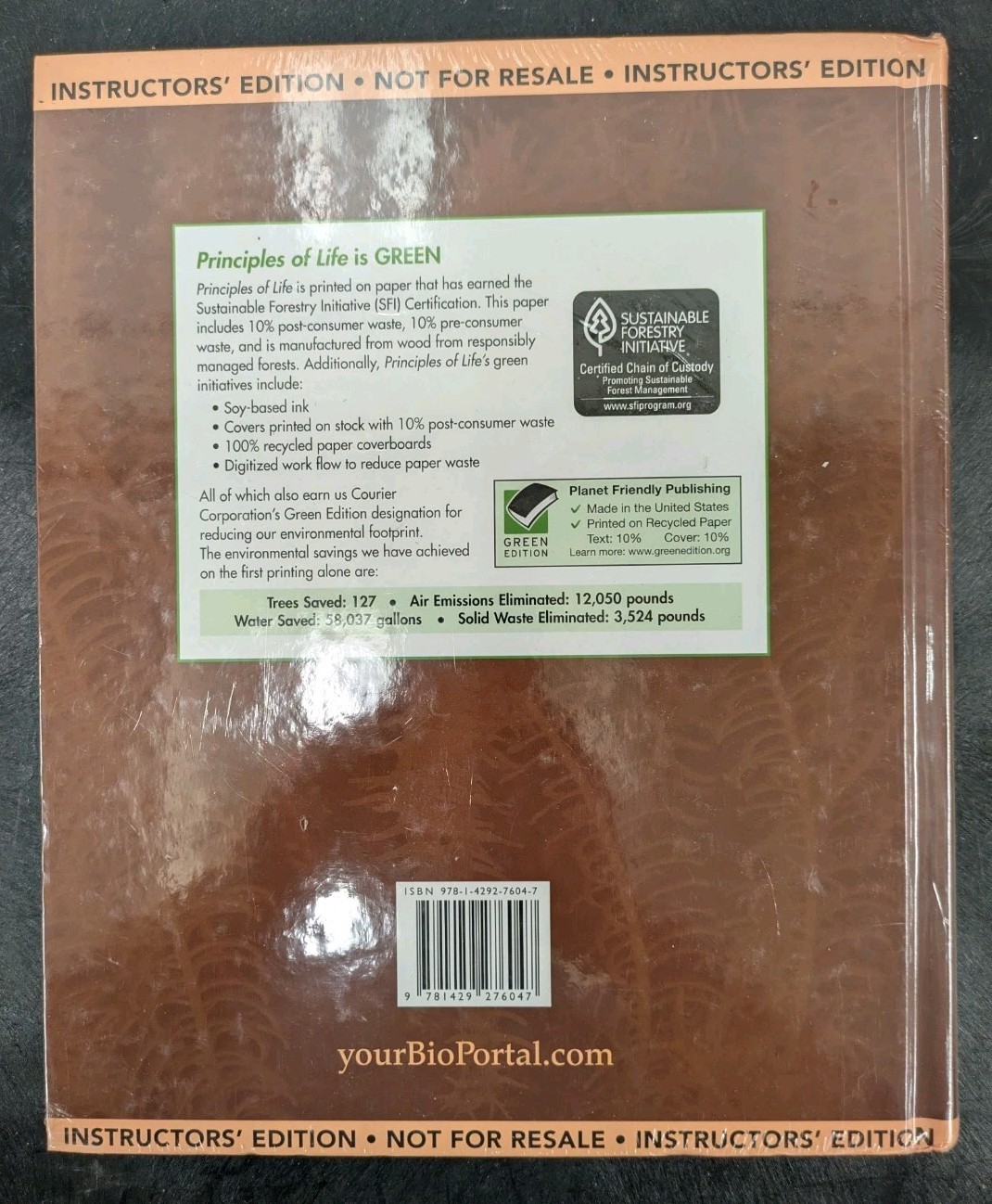 Principles of Life Instructor’s Edition Hillis Sadava Biology Textbook NEW