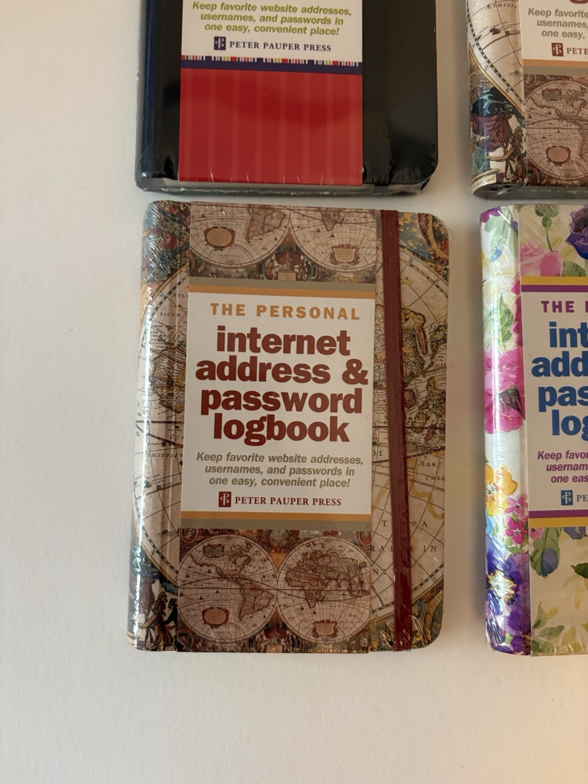 The Personal Internet Address & Password Logbook Peter Pauper Press Lot Of 4 New