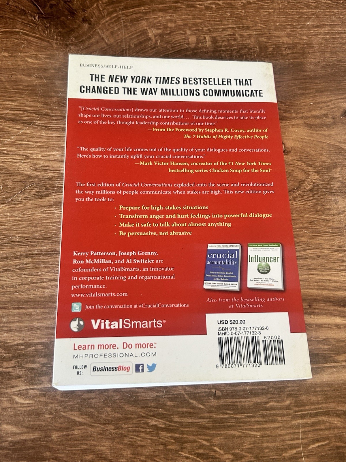 Crucial Conversations Tools for Talki- paperback, Kerry Patterson, 9780071771320