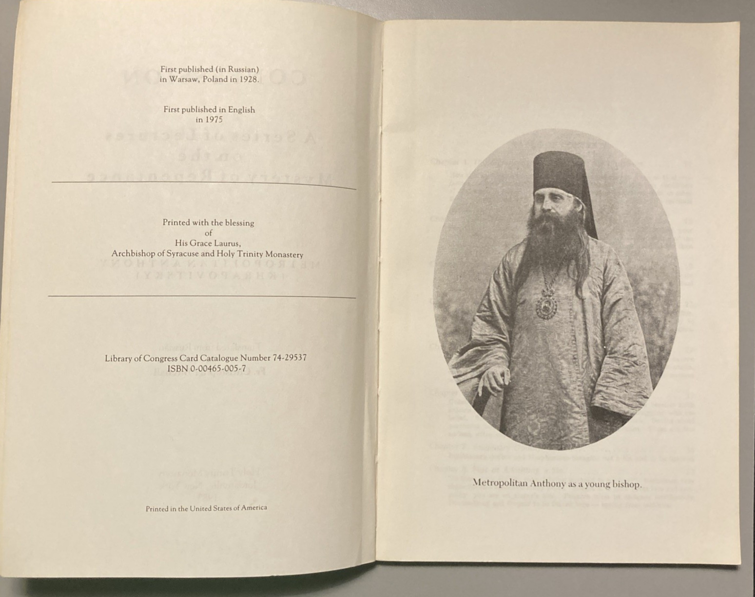 Confession: A Series of Lectures on the Mystery of Repentance by Metr Anthony