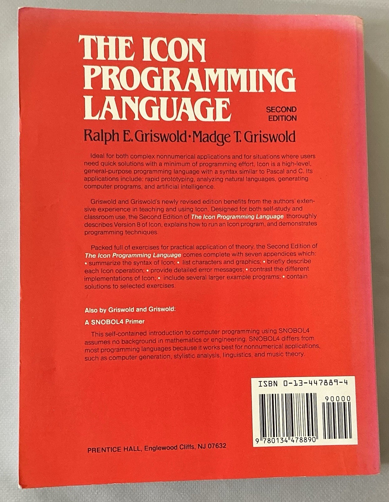 Prentice Hall Software Ser.: Icon Programming Language by Ralph E. Griswold…