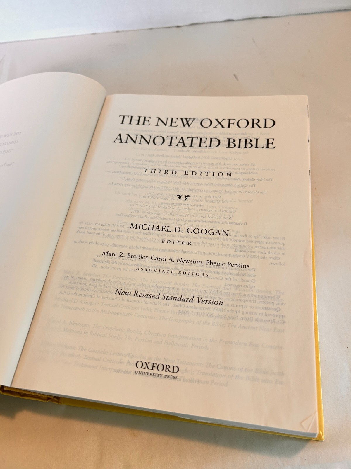 New Oxford Annotated Bible, New Revised Standard Version, Third Edition