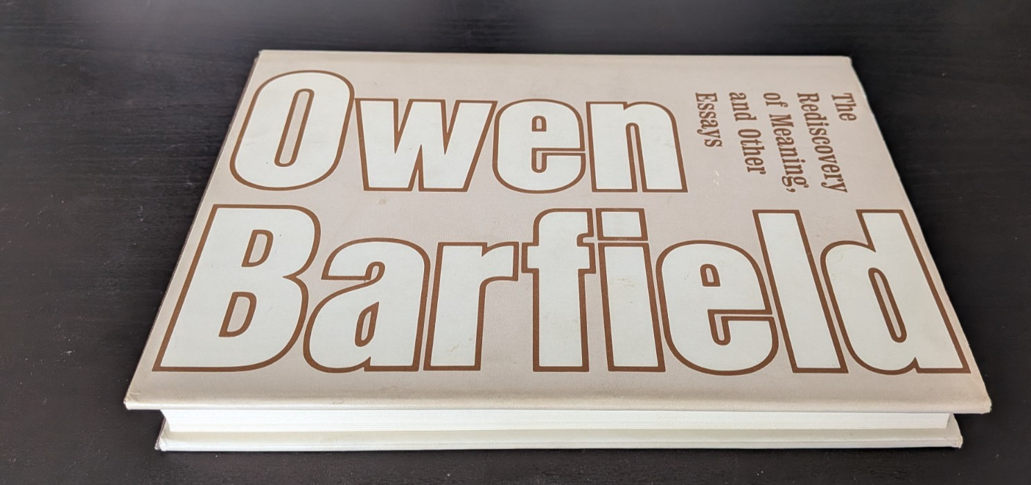 The Rediscovery of Meaning and Other Essays by Owen Barfield (1977, Hardcover)