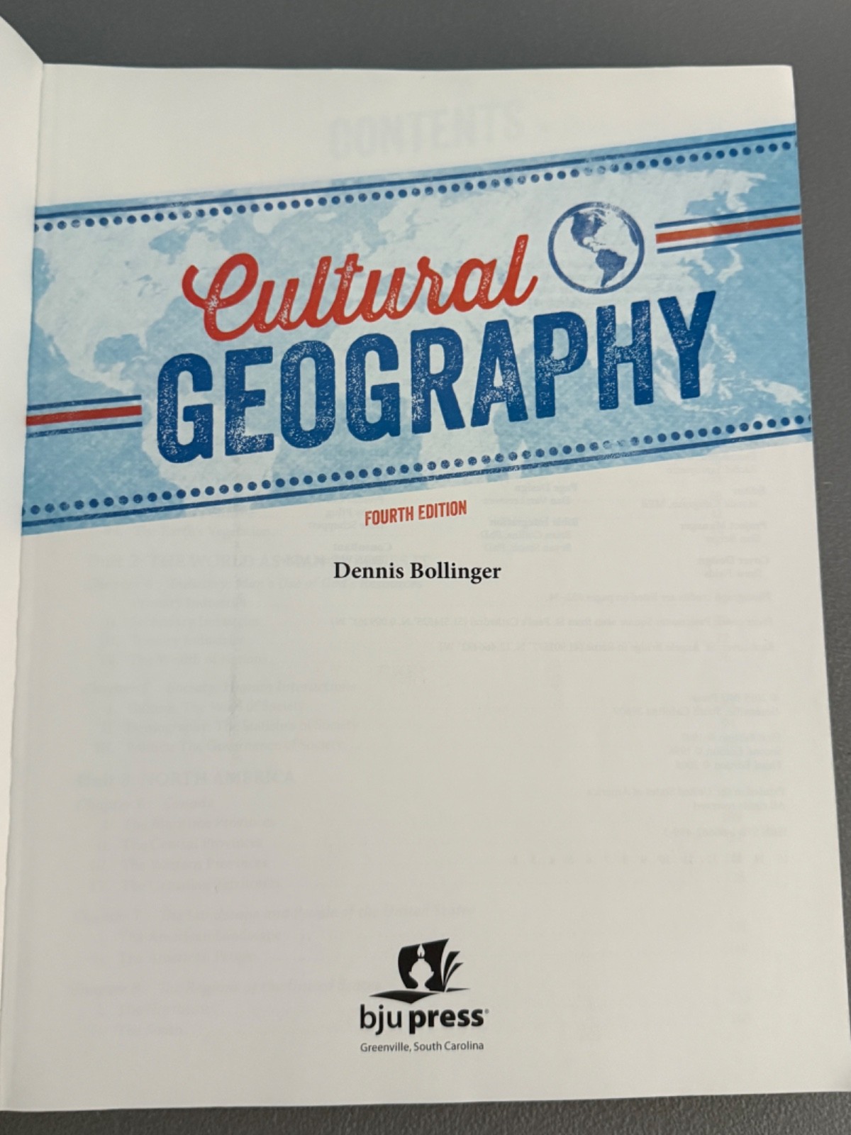 Cultural Geography Fourth Edition Student Text BJU Press 2015