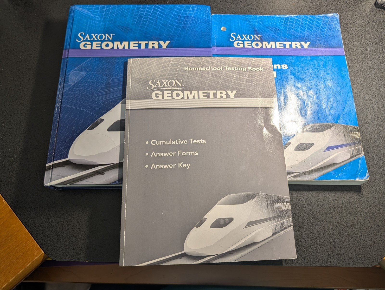 Saxon Geometry Textbook, Solutions, & Test Book Curriculum Set-ACCEPTABLE