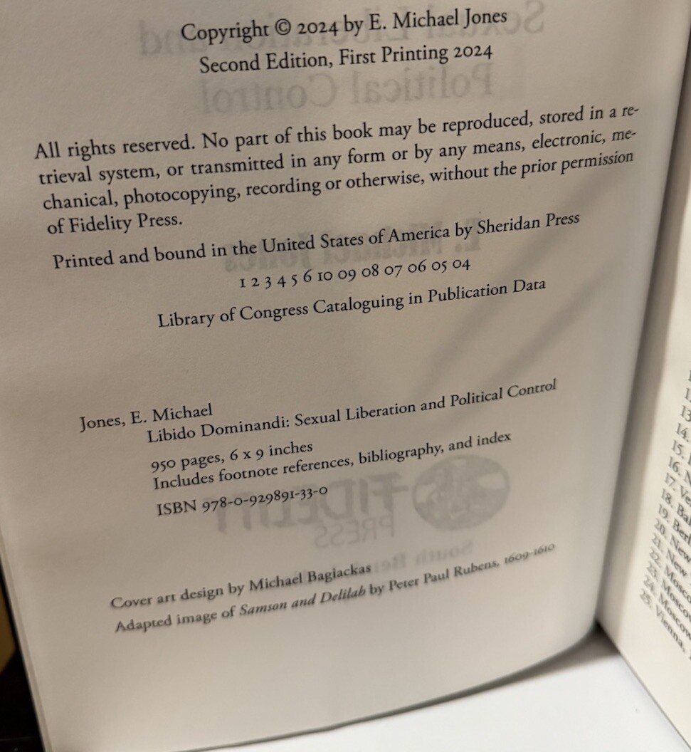 New Libido Dominandi Second Edition, 2024. Hardcover. E. Michael Jones EMJ