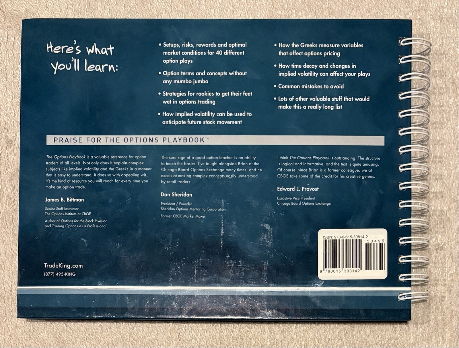 The Options Playbook by Brian Overby Expanded 2nd Edition Trade King Hardcover