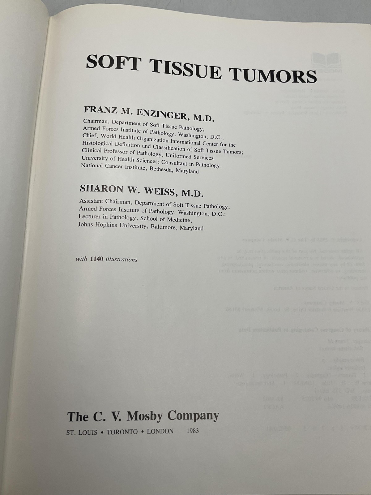 Soft Tissue Tumors Franz M. Enzinger Sharon W. Weiss Mosby Tan HC 1983
