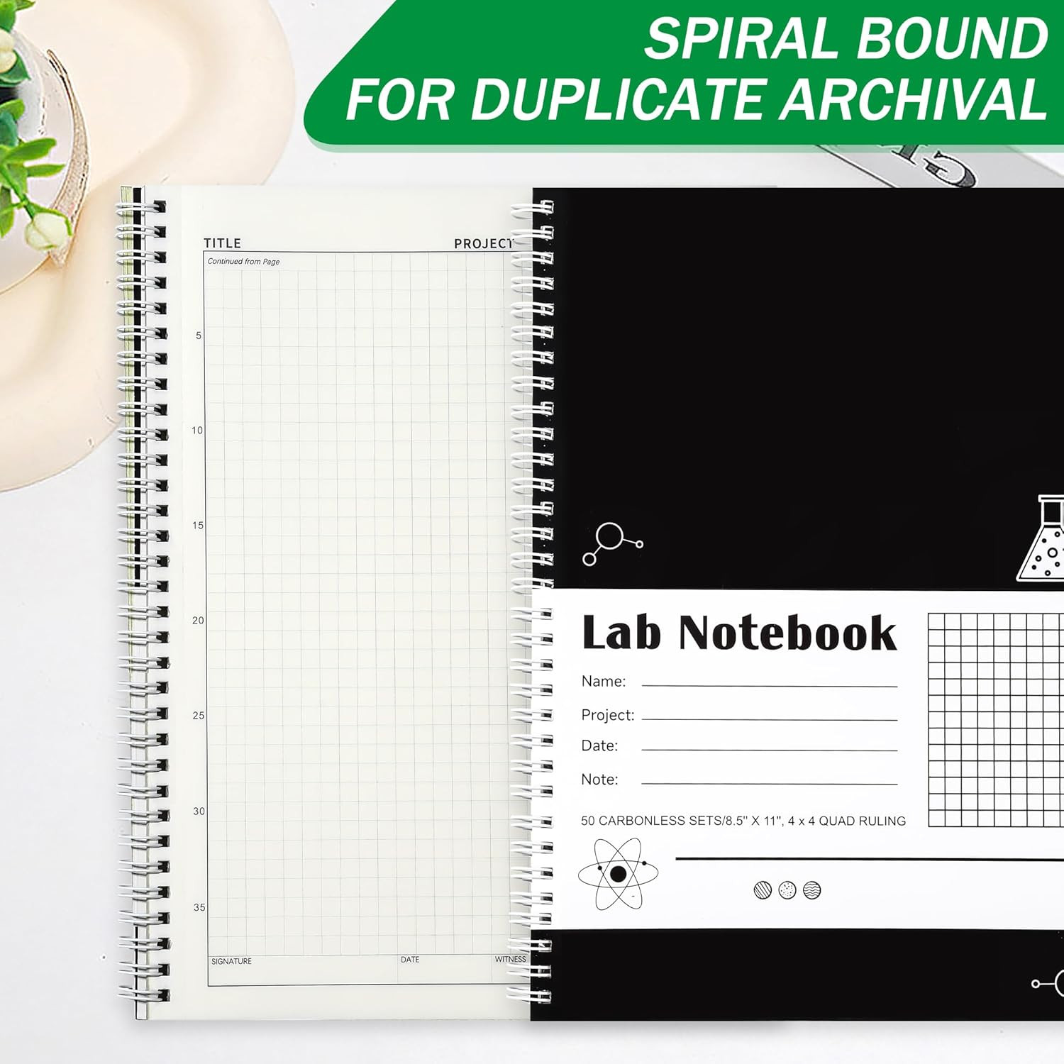 Carbonless Lab Notebook – 50 Carbonless Sets(8.5» X 11»), Carbon Copy Science