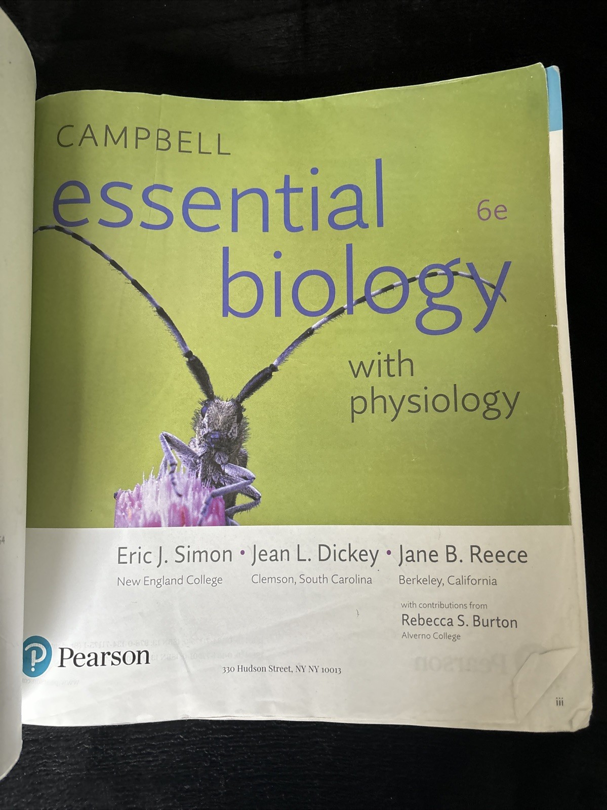 Campbell Essential Biology with Physiology 6th Edition by Simon, Dickey, Reece
