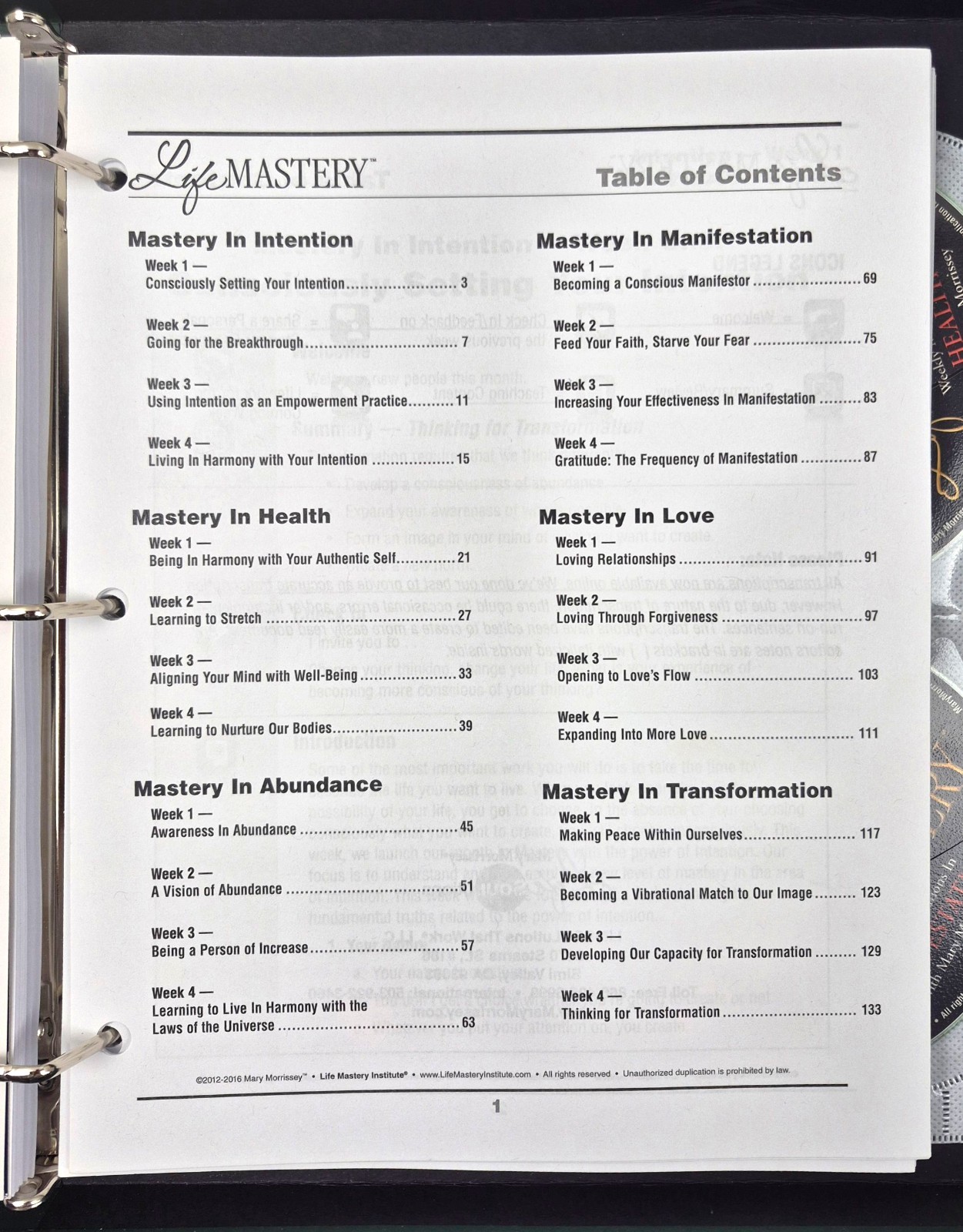 Life Mastery 6 Months Instructor Guide & Workbook & 6 Audio CDs Mary Morrissey