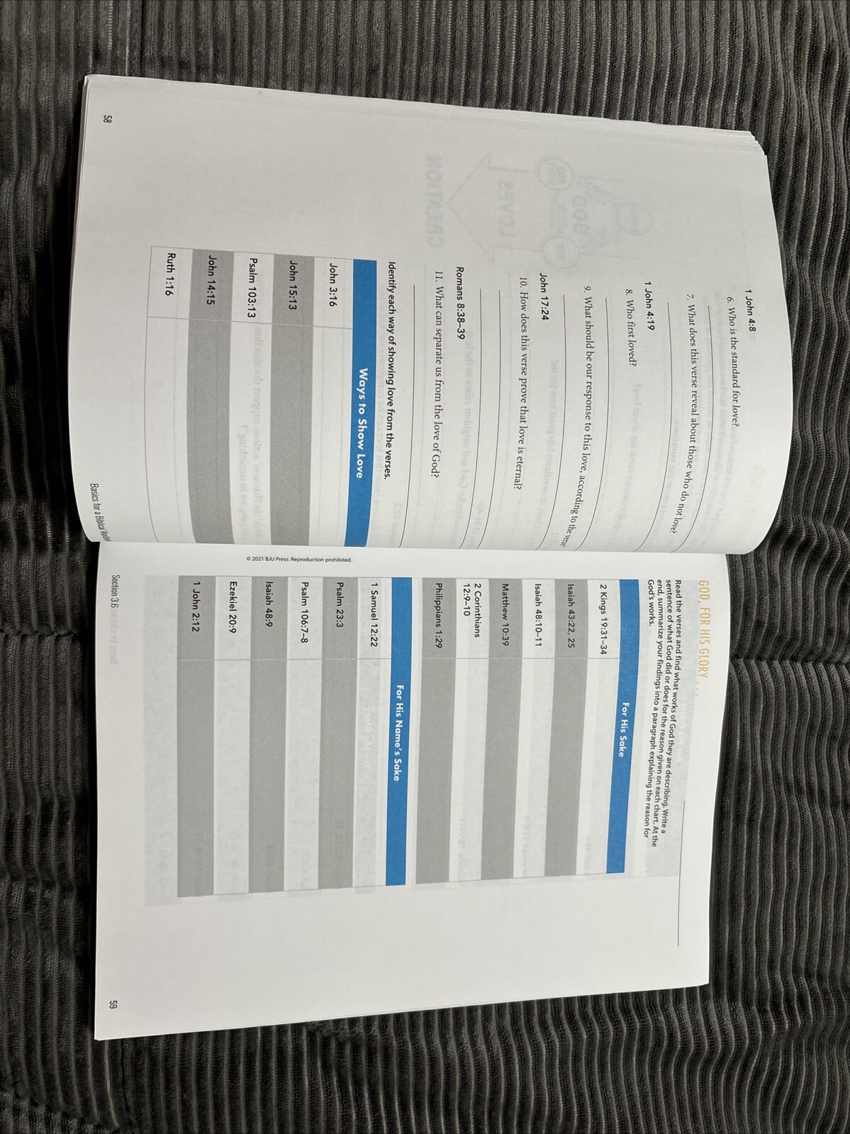 BJU Press Basics For A Biblical Worldview ACTIVITIES