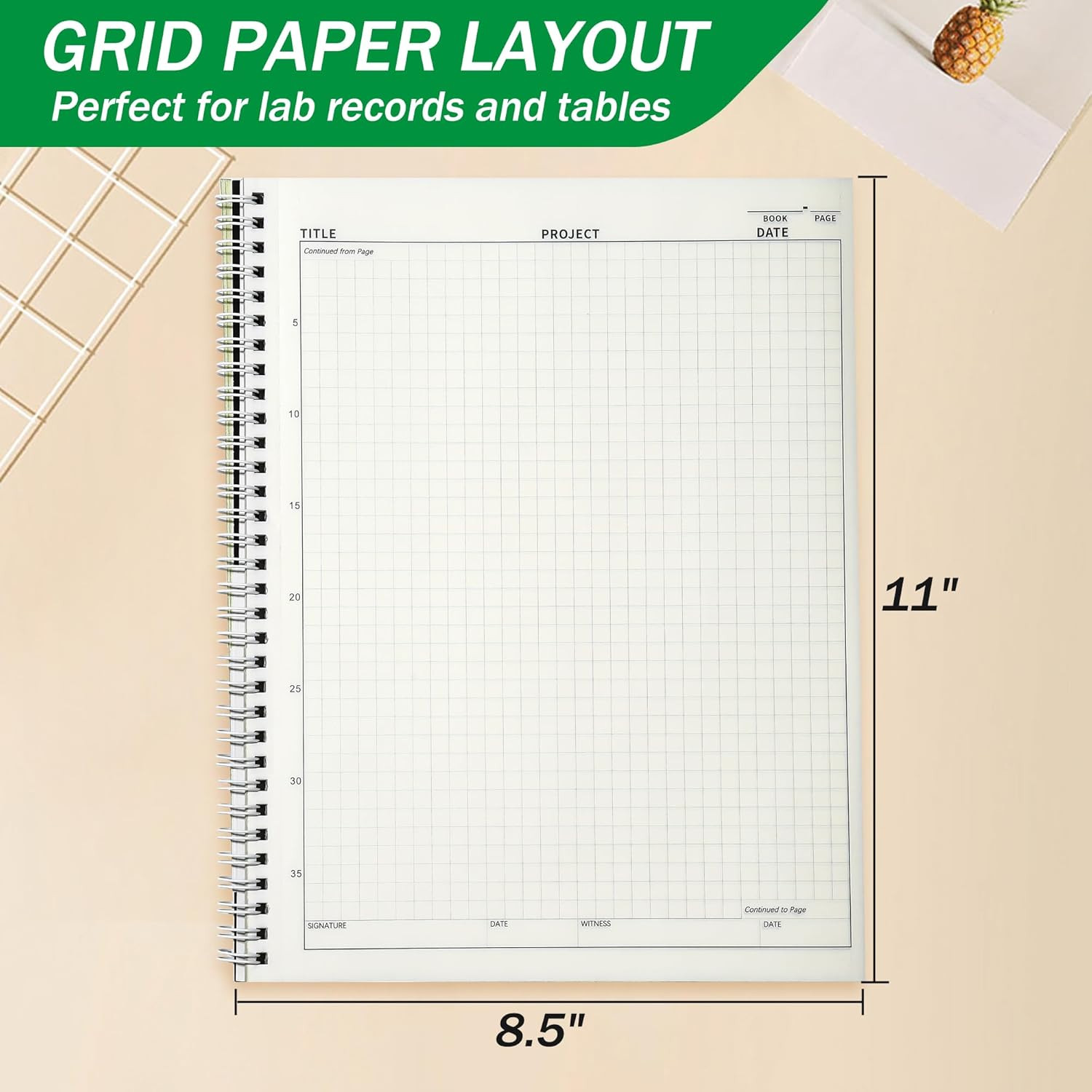 Carbonless Lab Notebook – 50 Carbonless Sets(8.5» X 11»), Carbon Copy Science