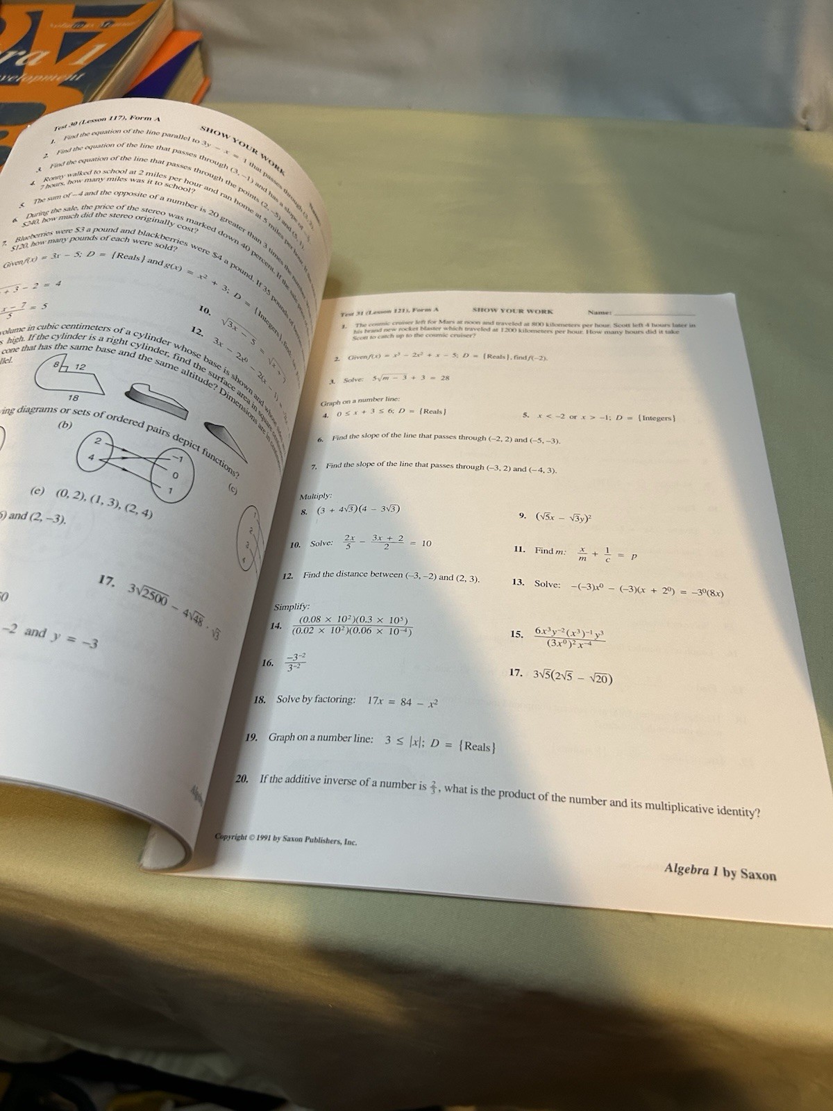 Saxon Algebra 1 Homeschool Set Textbook Solutions Manual Test Forms Complete
