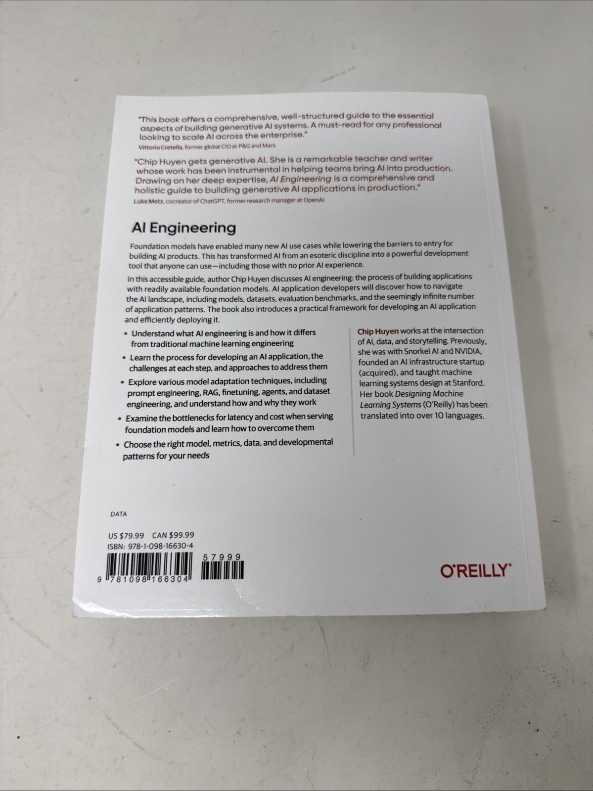 Ai Engineering: Building Applications With Foundation Models. *Unused/shelfwear