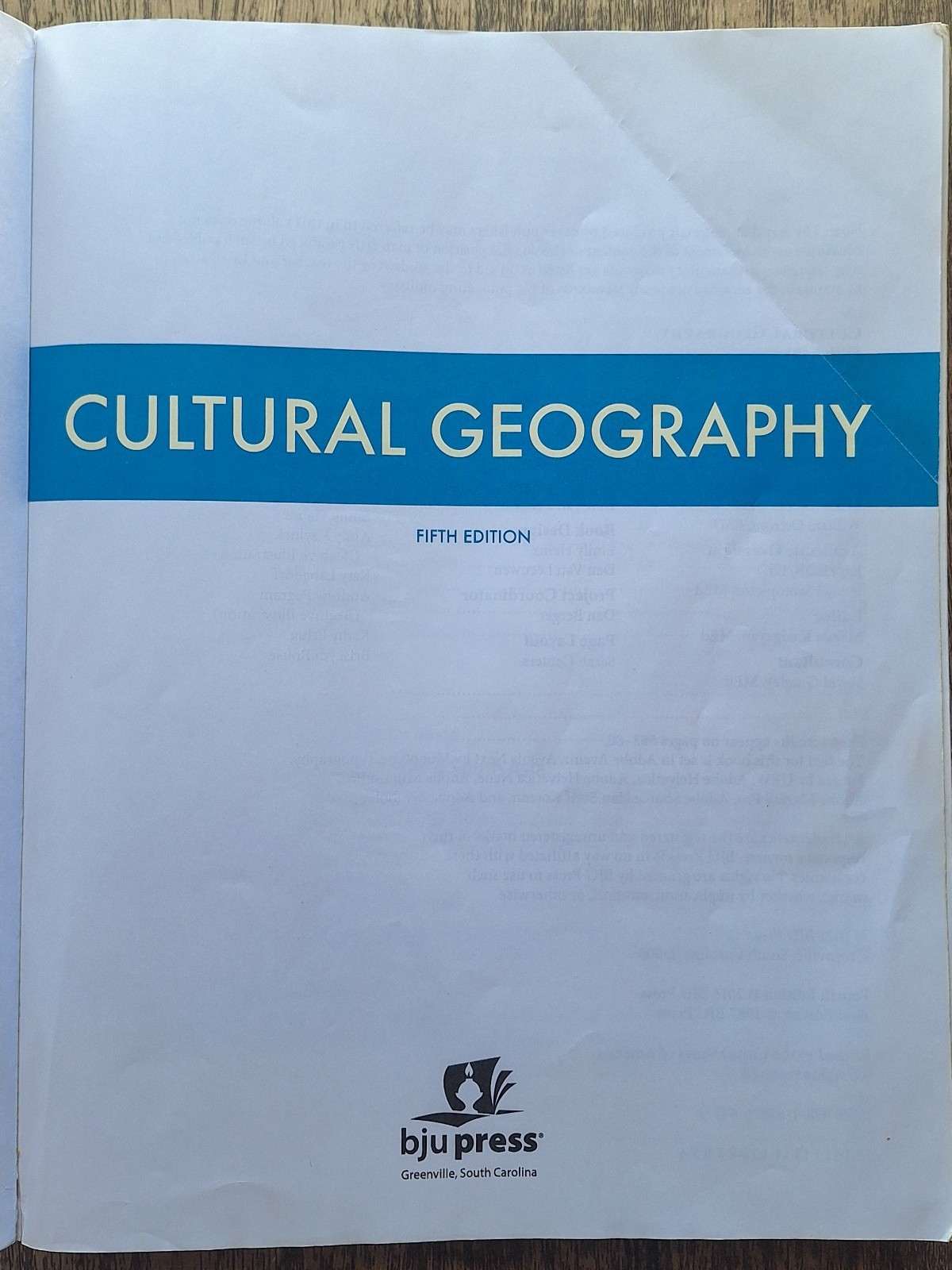 BJU Press Cultural Geography Student Textbook-5th Edition