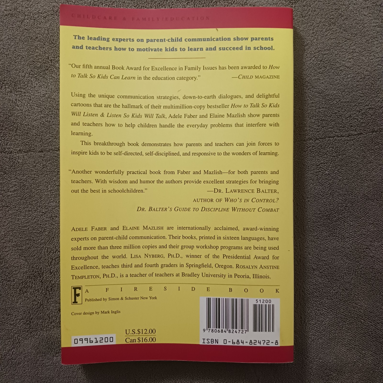 How To Talk So Kids Can Learn (The How To Talk Series), USED-Very Good, Faber, A