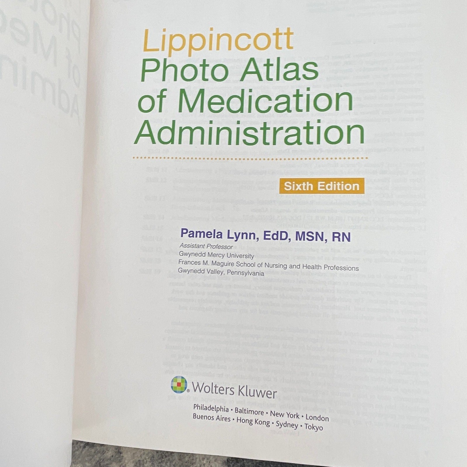 Photo Atlas of Medication Administration 6th Ed Pamela Lynn Nursing Skills Book