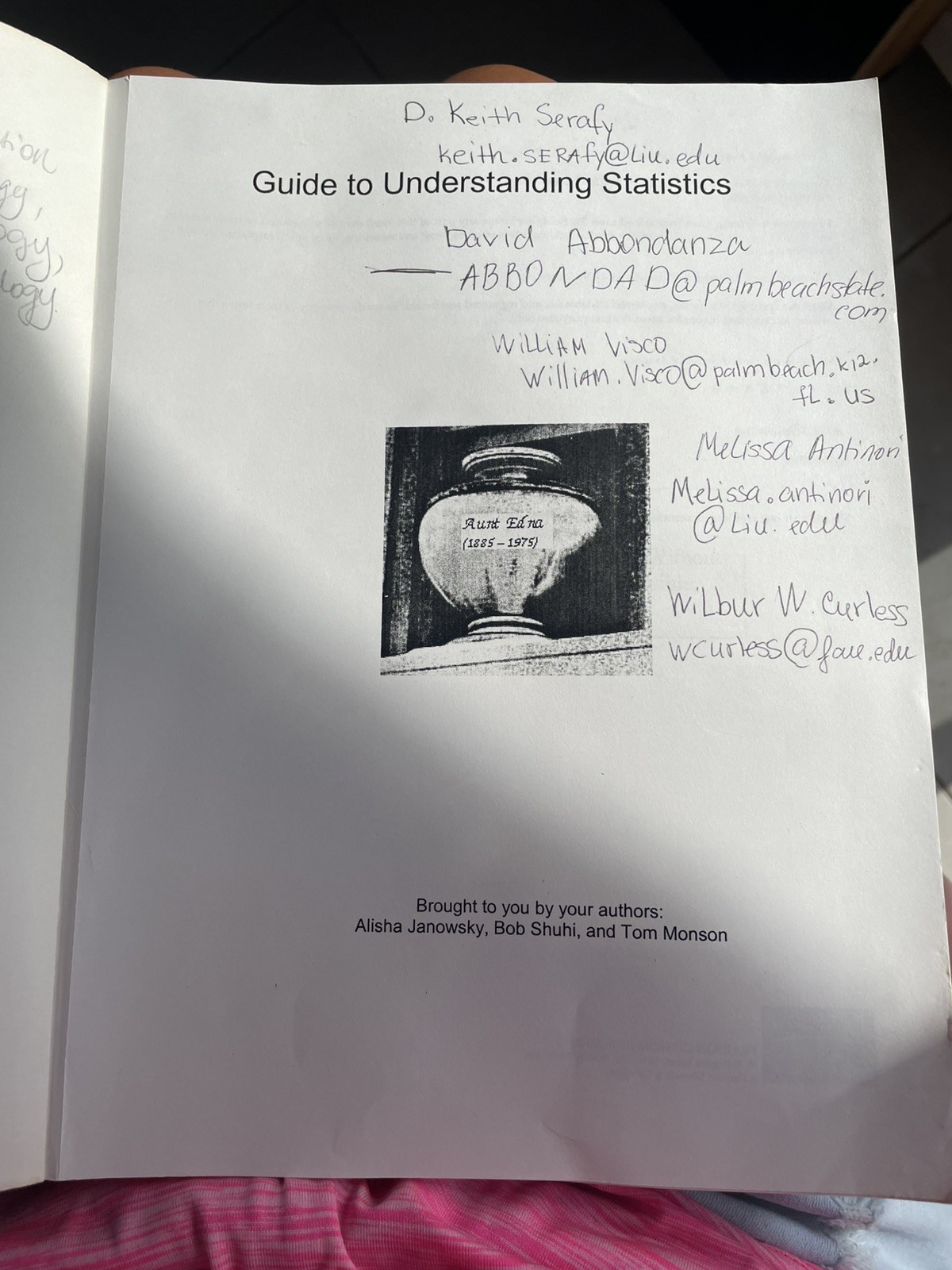 GUIDE TO UNDERSTANDING STATISTICS By Alisha Janowsky * Good Condition* RARE BOOK