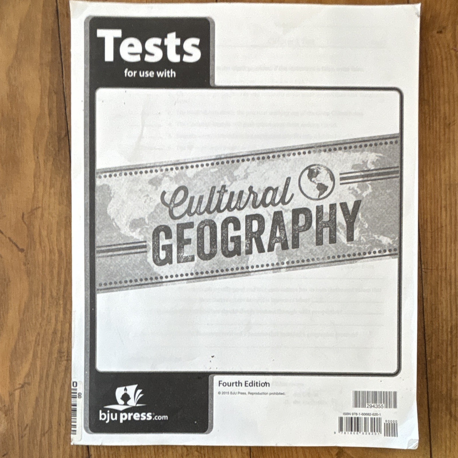 BJU Press Cultural Geography Textbook 4th Ed + Teacher Ed (Book B only) + Tests