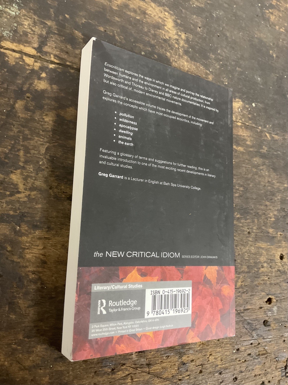 The NewEcocriticism by Greg Garrard (2004, Uk-B Format Paperback)