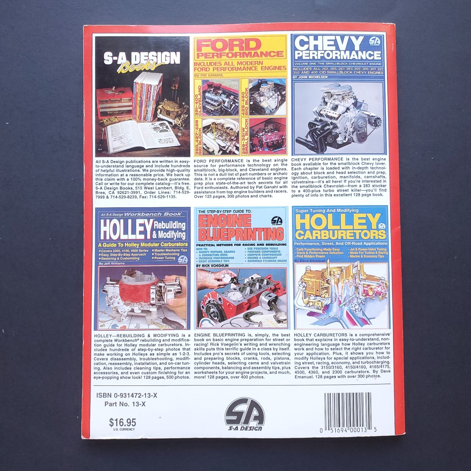 V-6 Performance Buick Ford & Chevy Building Engines PB Book Pat Ganahl 1988