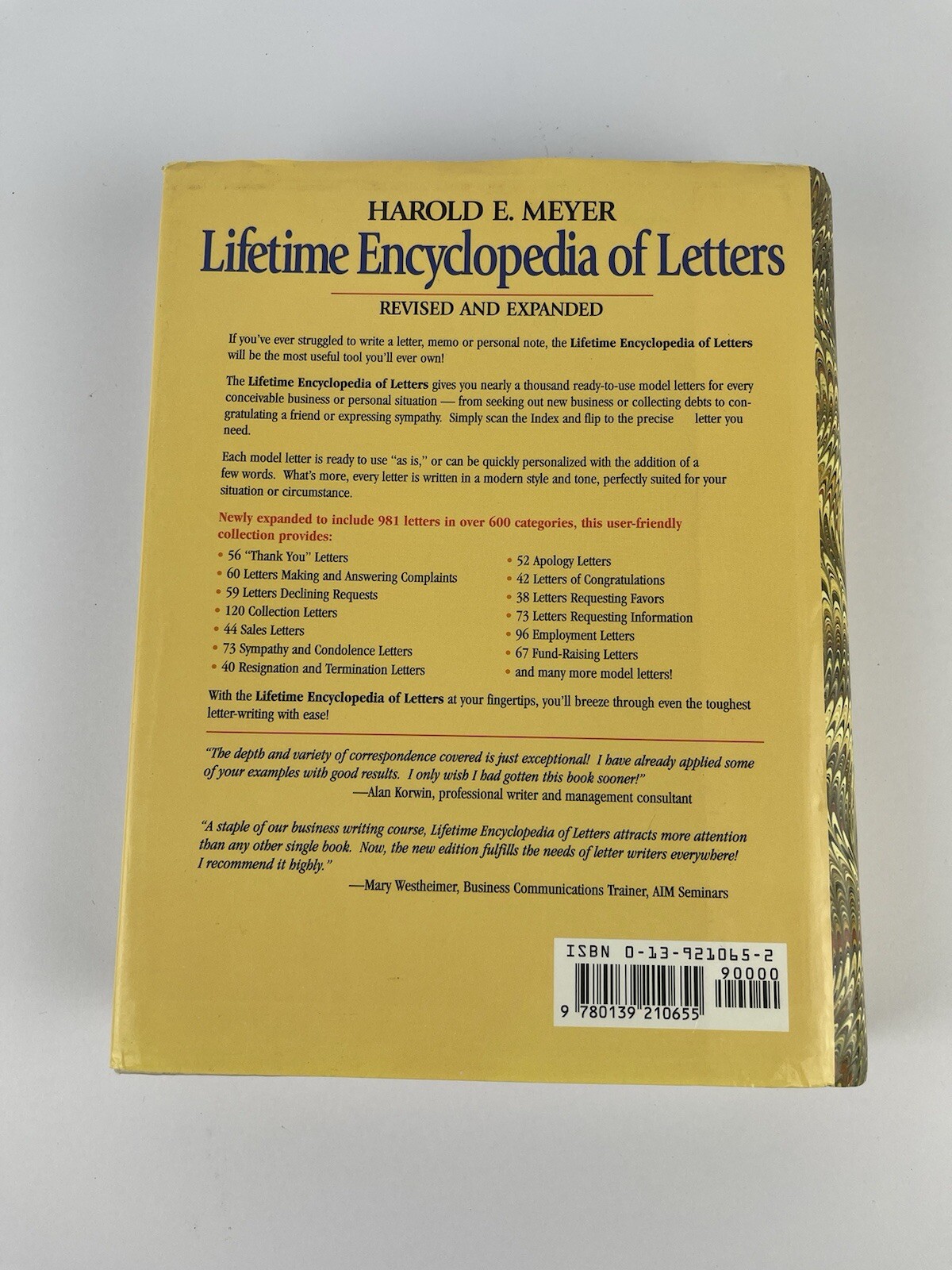 Lifetime Encyclopedia of Letters – 0135295467, Harold E Meyer, hardcover