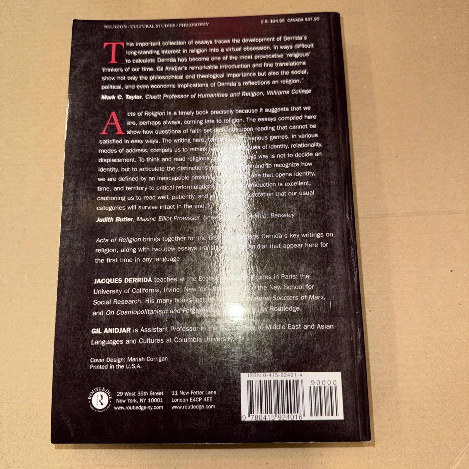 Acts of Religion by Jacques. Derrida (2001, Uk-B Format Paperback)