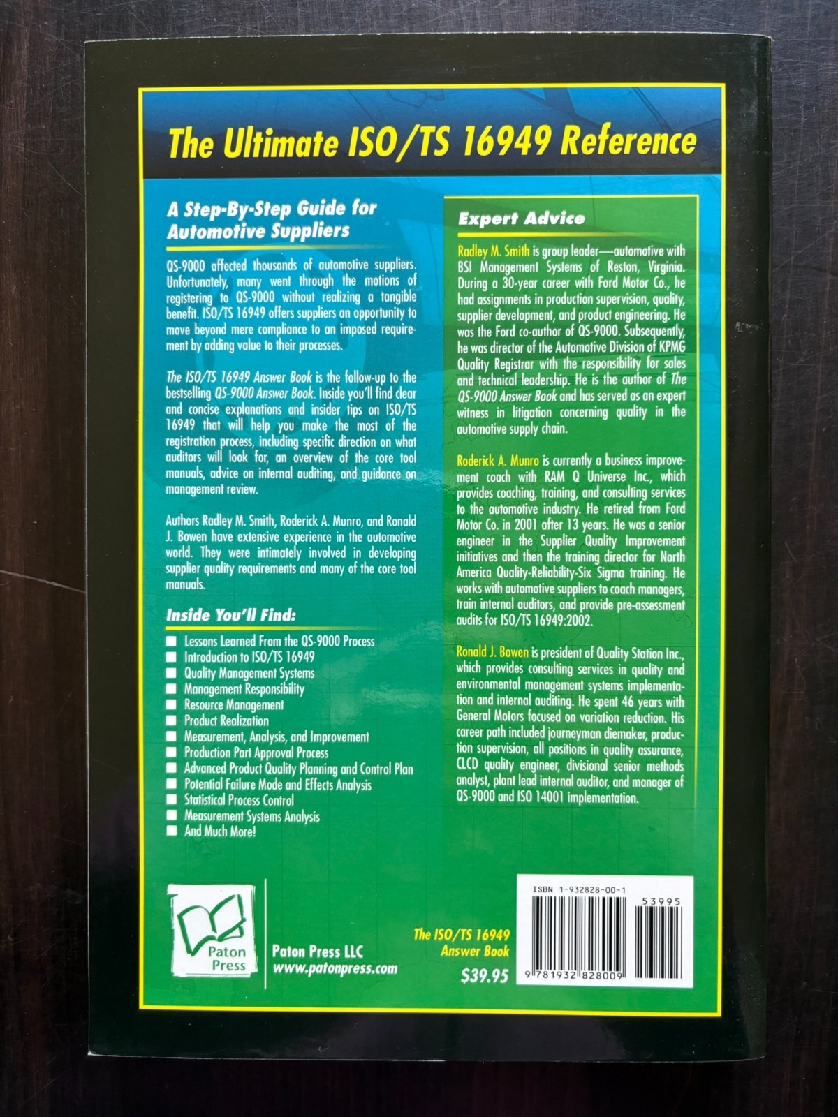 The ISO/TS 16949 Answer Book by Roderick A. Munro pb business automotive