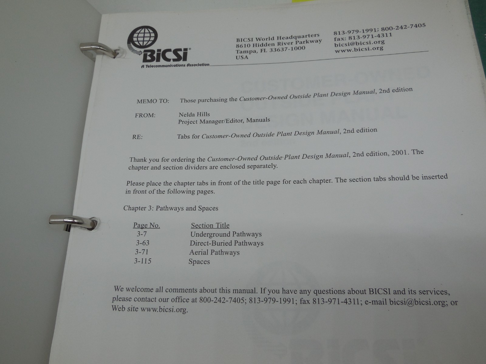 N12 BICSI Telecommunication Customer Owned Outside Plant Design Manual 2 Edition