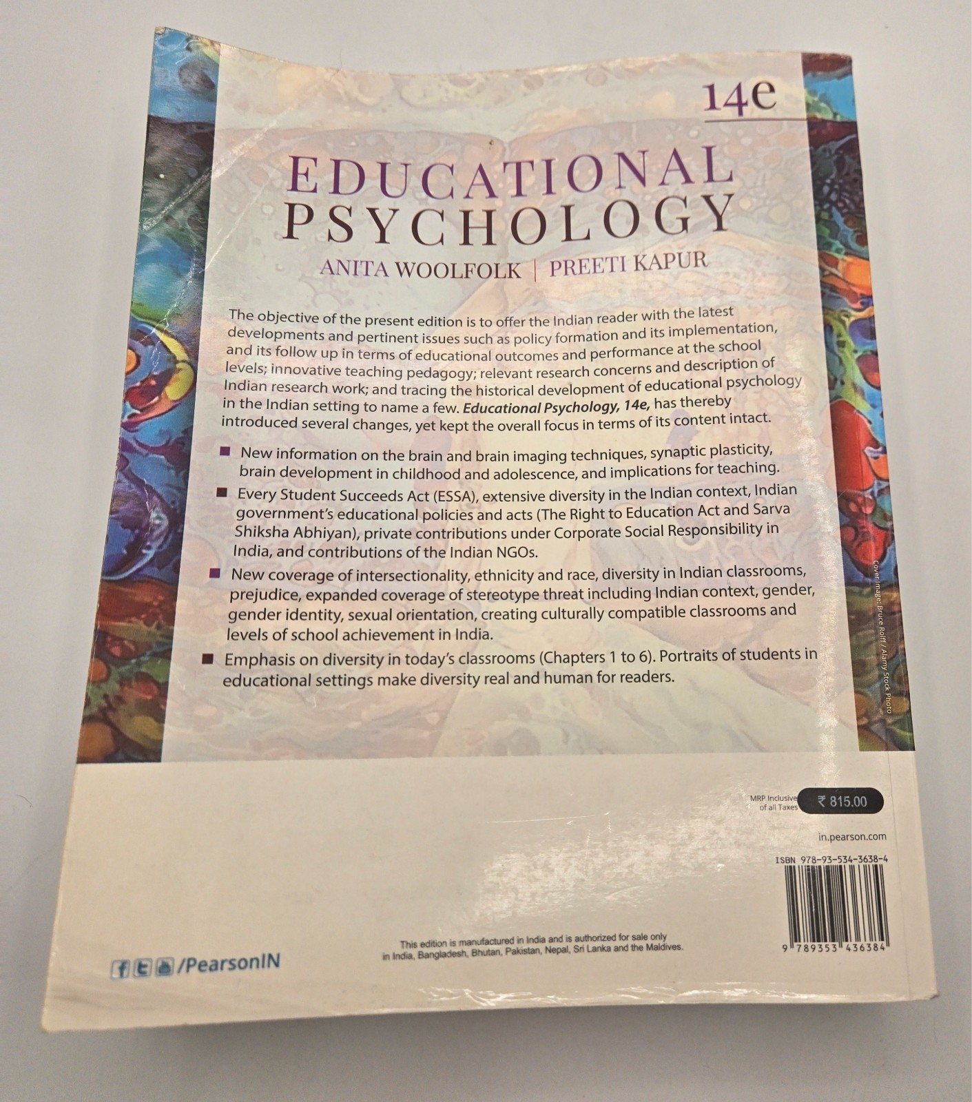 Educational Psychology 14th Edition Anita Woolfolk Preeti Kapur Pearson VG