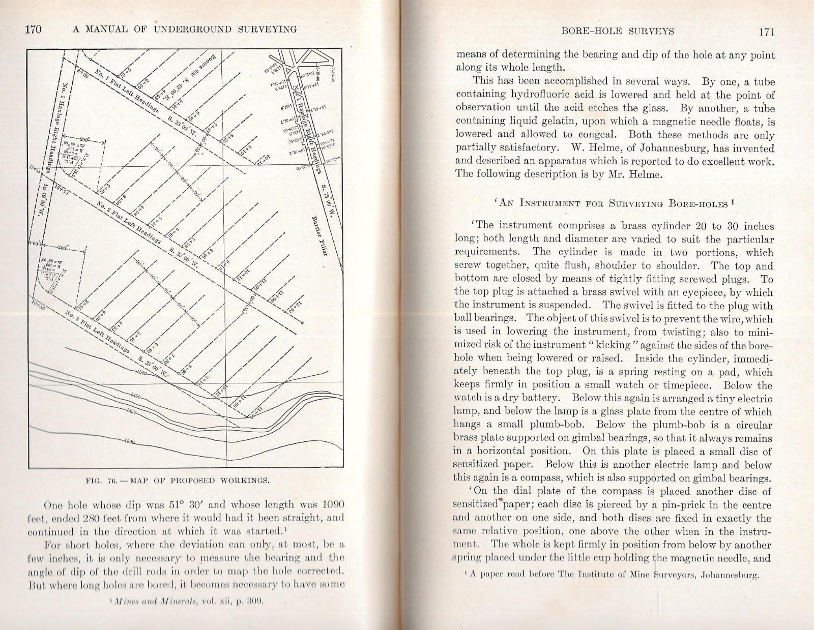 «MANUAL OF UNDERGROUND SURVEYING» by L. W. Trumbull – 1910