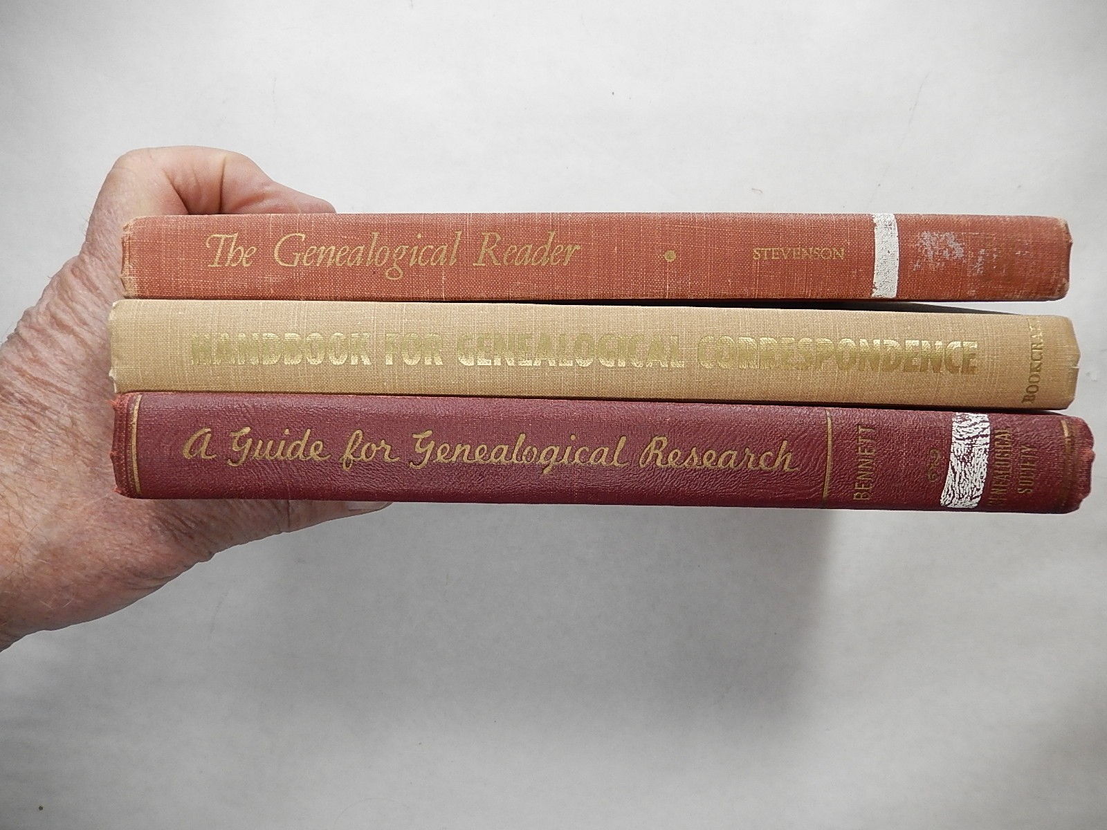 Lot of 3 Books for Gealogical Research Education and Help, Hardcovers