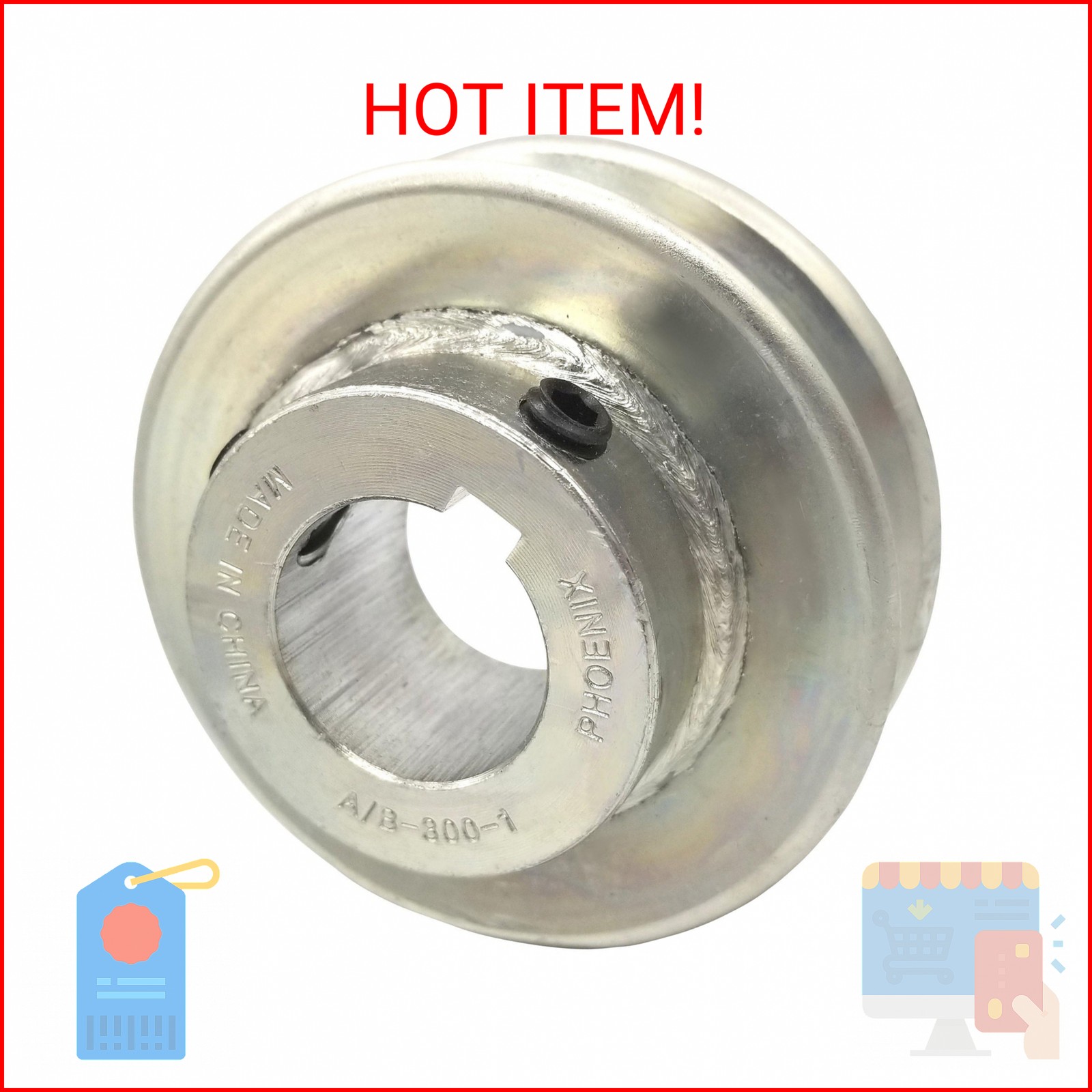 V-Belt Pulley – 1in. Bore, 3in. Outside Dia.